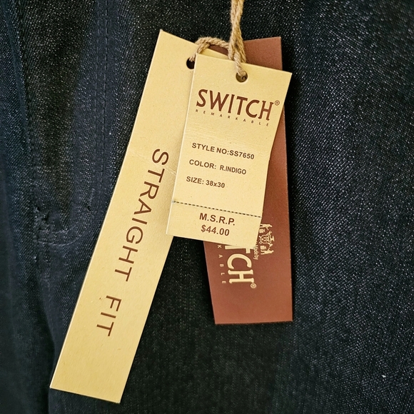 Men's Straight Fit Jeans - Dark Navy - Picture 4 of 9